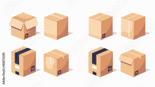 Box carton packing isolated icon vector illustration © Roses