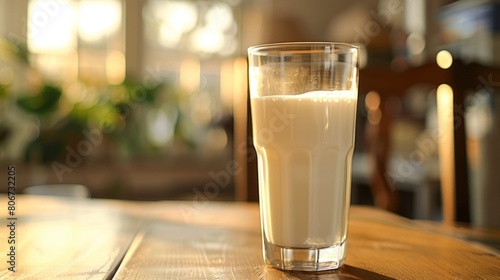 Pure and pristine, the milk-filled glass stands as a beacon of nourishment, beckoning you to partake in its goodness.