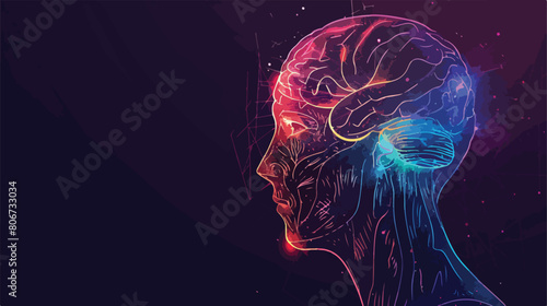 Brain concept with human head design vector illustration