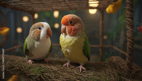 A vibrant depiction of a canary, rendered with thick layers of paint to emphasize its bright yellow feathers and delicate features. Generative AI. photo