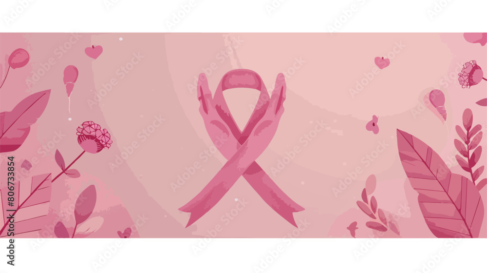 Breast cancer over pink background vector illustration