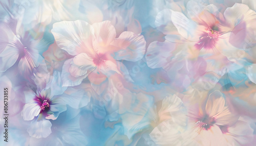 Abstract pastel watercolor background with soft floral patterns, suitable for creative designs