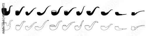Smoking pipe icon vector set. Smoking illustration sign collection. Tobacco symbol or logo.