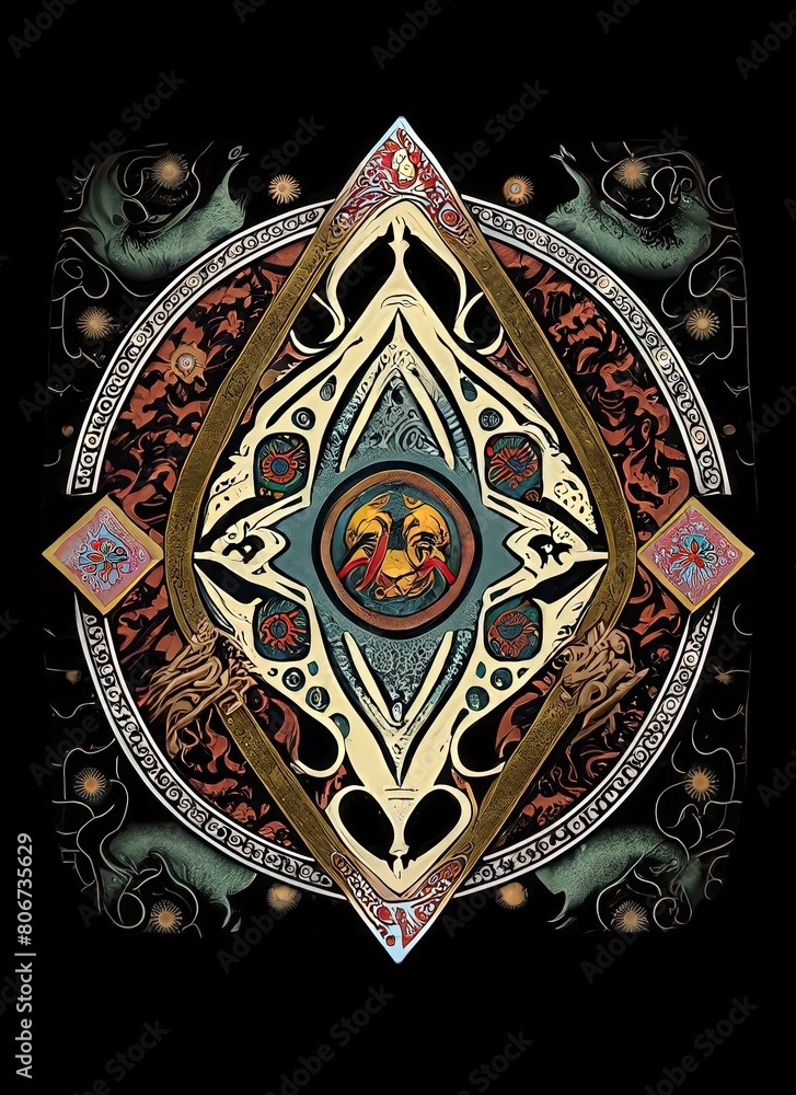 Tarot card depicting spiritual guidance, isolated on dark background for interpretation