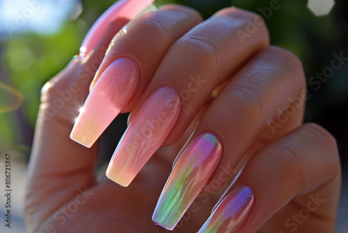 Summer gradient nail design