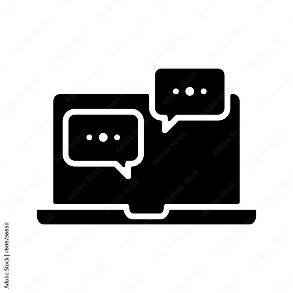 Online conversation icon. Chat icon. Icon about a conversation in glyph style Online conversation icon. Chat icon. Icon about a conversation in glyph style