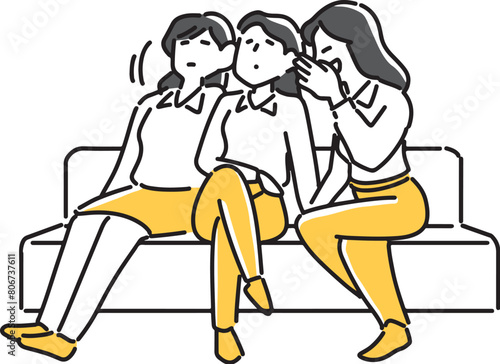 噂話に耳を傾ける2人の女性