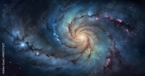 spiral galaxy and stars background. Universe, nebula galaxy, outerspace wallpaper photo