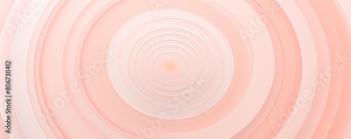 Peach thin concentric rings or circles fading out background wallpaper banner flat lay top view from above on white background with copy space blank 