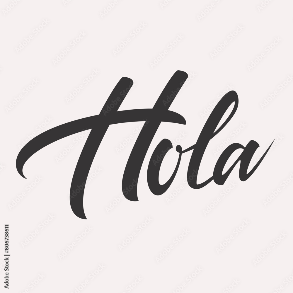 Obraz premium Hola hello spanish greeting lettering card