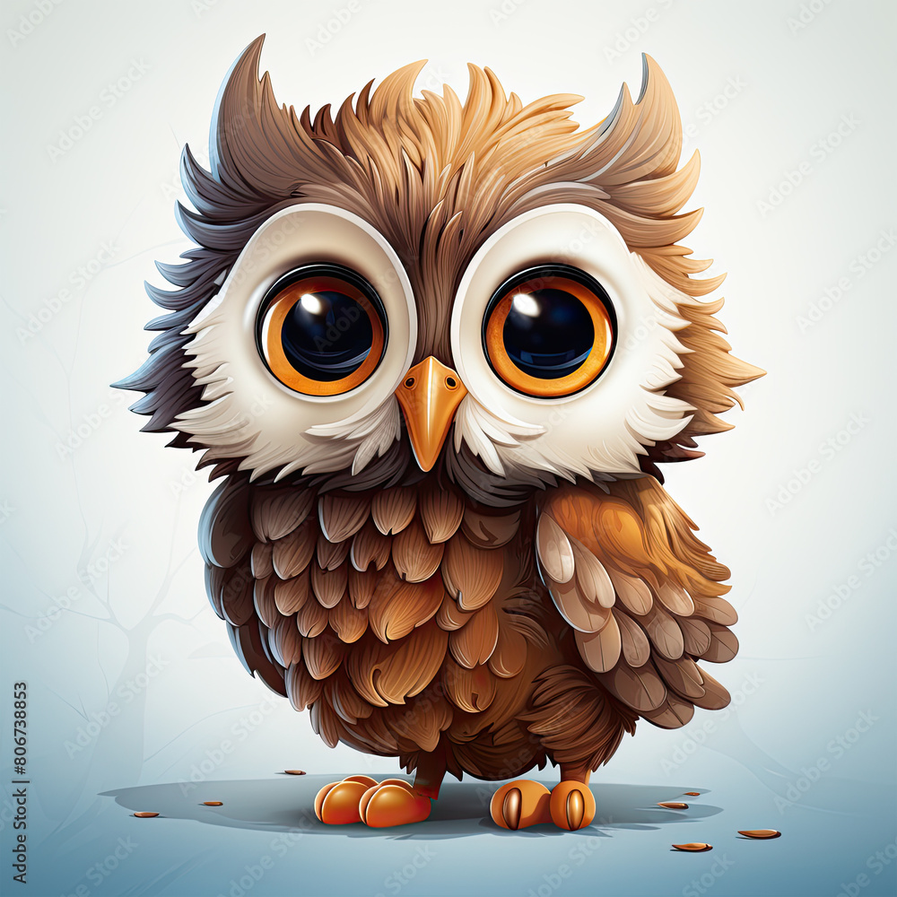 Fototapeta premium Watercolor Seraphina owl, clipart Illustration, Generative Ai