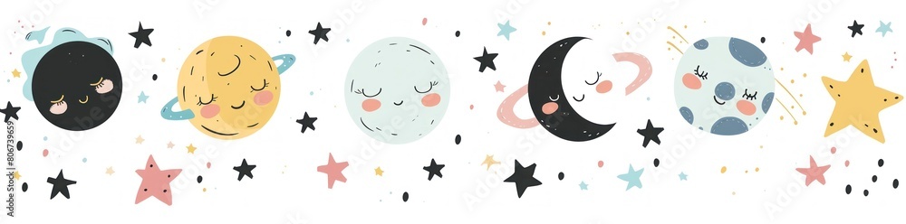 Sleepy Moons and Joyful Stars: A Whimsical Space Journey - Generative AI Sleepy Moons and Joyful Stars: A Whimsical Space Journey - Generative AI