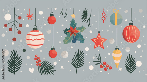 Christmas design over gray backgroundvector illustration photo
