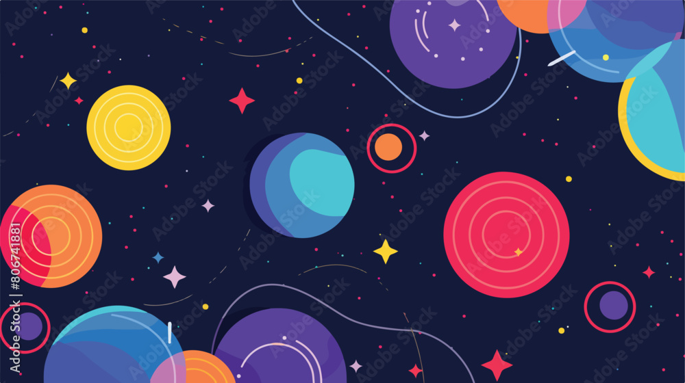 Circles with star line style icon design banner badg