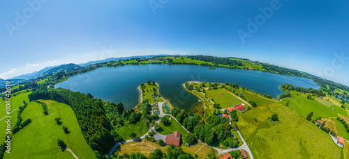 Ausblick auf Peterthal und den Rottachsee im Oberallgäu im Frühsommer photo