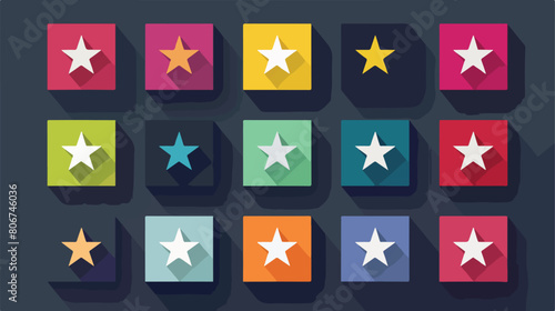 Color square emblem with star icon vector illustration