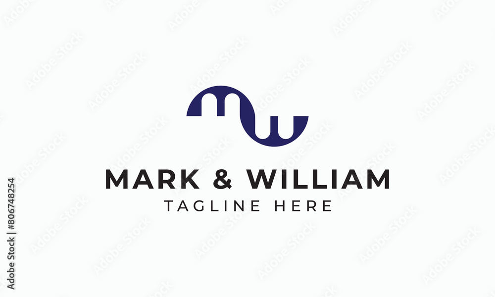 MW Monogram Vector Logo Design Business Named 'Mark & William'