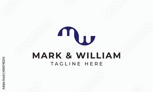 MW Monogram Vector Logo Design Business Named 'Mark & William'