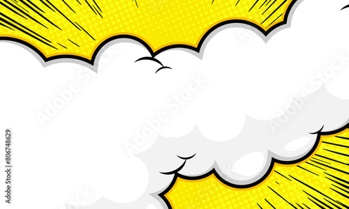 yellow comic background with cloud