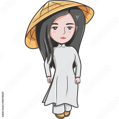 Beautiful traditional vietnamese ao dai