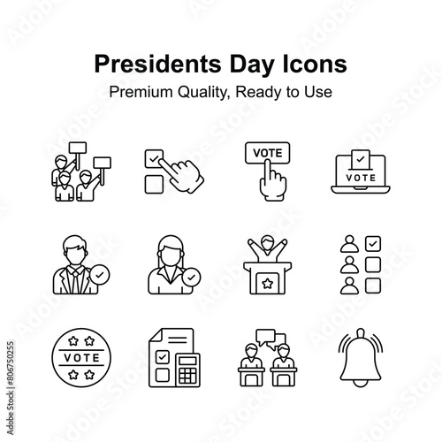Get your hands on presidents days icons set, ready to use in websites and mobile apps