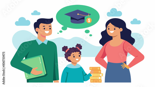 A couple discusses the possibility of starting a family factoring in their combined student debt when considering the costs of raising children.. Vector illustration
