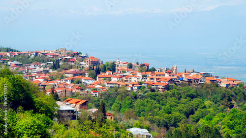 panoramic view of Signagi or Sighnaghi is a town in Georgia's easternmost region of Kakheti and the administrative center of the Signagi Municipality