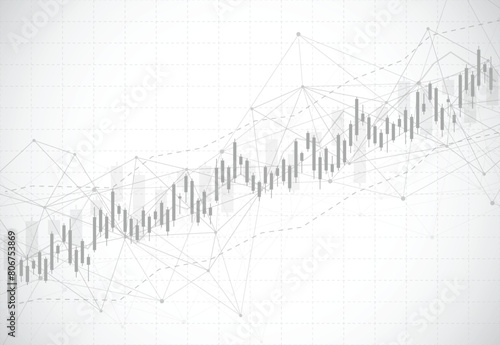 Business candle stick graph chart of stock market investment trading on dark background design. Bullish point, Trend of graph. Vector illustration
