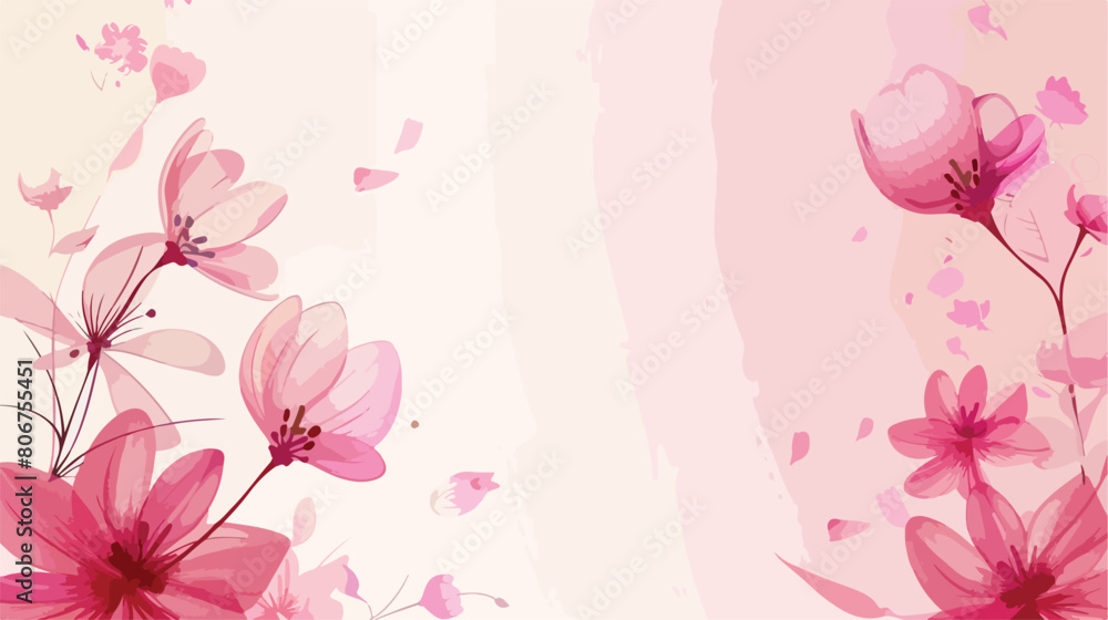 Cute background with pink flowers with space for copy