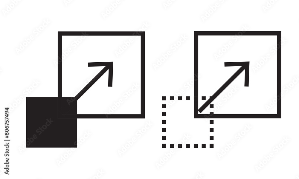 Scalability or scalable system line art vector icon for apps and websites. Isolated on White Background. Collection of pointers. Vector illustration. Scalability or scalable system line art vector icon for apps and websites. Isolated on White Background. Collection of pointers. Vector illustration.