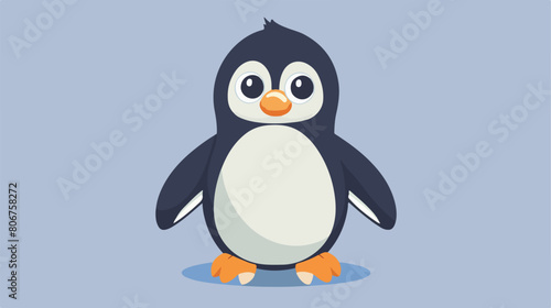 Cute Penguin cartoon in flat style Vector illustration