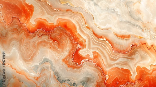 A digitally enhanced marbling effect showcasing swirling patterns of peach and cream, designed to replicate the look of high-end marble in a modern and artistic way.