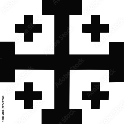 Catholic crusaders style cross isolated 