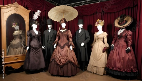 Victorian Theater Backstage Costumes Props Hist Upscaled 4 photo