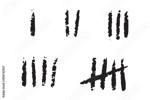 hand drawn prison wall doodle sticks lines counter 