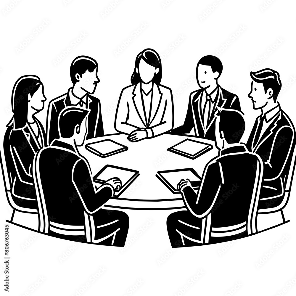 Office worker meeting vector illustration Office worker meeting vector illustration