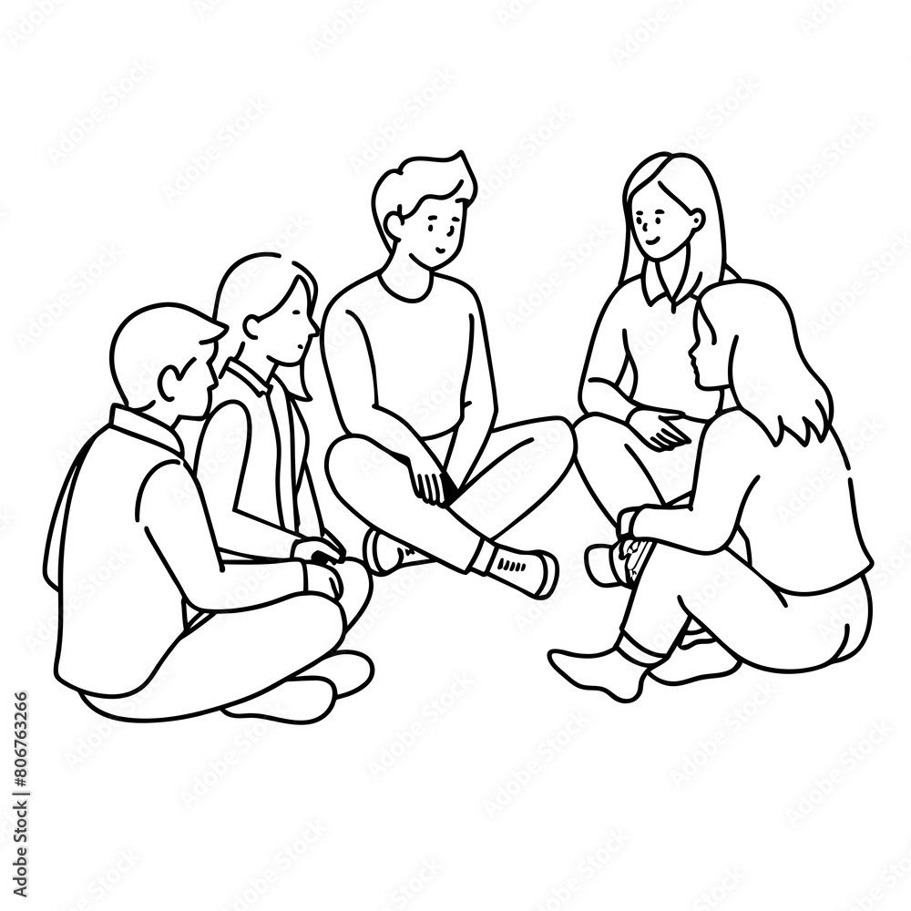 A group of people discussing vector illustration A group of people discussing vector illustration