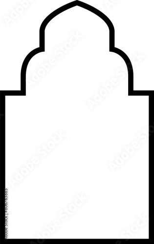 Arabic shapes, windows and arches. Traditional ornamental banner, frame. Muslim holidays, Ramadan Kareem. Modern eastern architecture. Vector illustration.