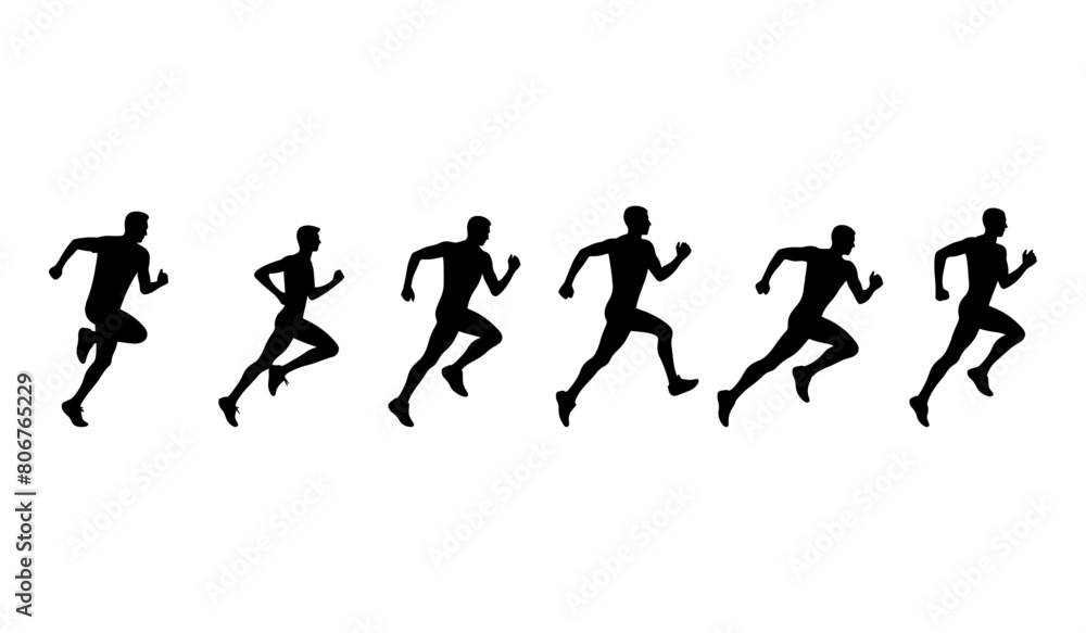 Set of silhouette illustration Runner vector Set of silhouette illustration Runner vector