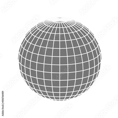 Disco ball vector in 3d style isolated on white background. Vector 3d disco ball background with stars and glitter. Music dance illustration.