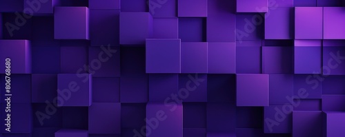 Purple color square pattern on banner with shadow abstract purple geometric background with copy space modern minimal concept empty blank 