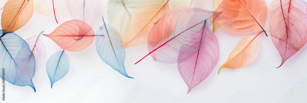 Pastel transparent leaf structure with cells isolated on a white background Pastel transparent leaf structure with cells isolated on a white background