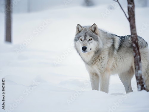 wolf in the snow © Thanwa