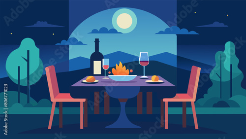 The stoic dinner is a break from the chaos of daily life a peaceful and meditative experience.. Vector illustration