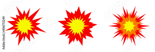 Fire explosion icon. Vector illustration.