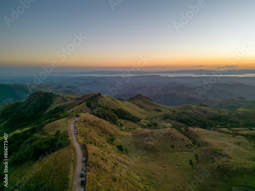 Aerial view of Monteverde hills in Puntarenas, Costa Rica