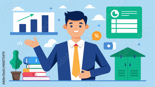During a college financing workshop a guidance counselor highlights the importance of maintaining a good credit score for future loan and financial. Vector illustration