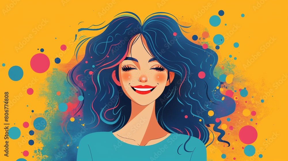 Illustration of a happy smiling woman Illustration of a happy smiling woman