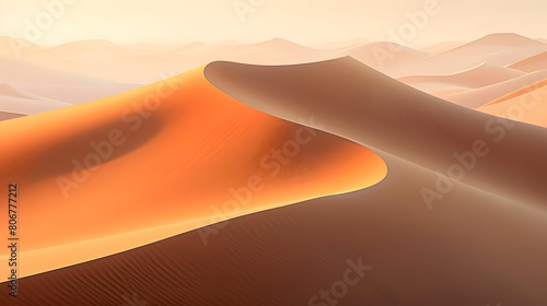 Sand dunes in the Sahara desert  Morocco. 3d rendering
