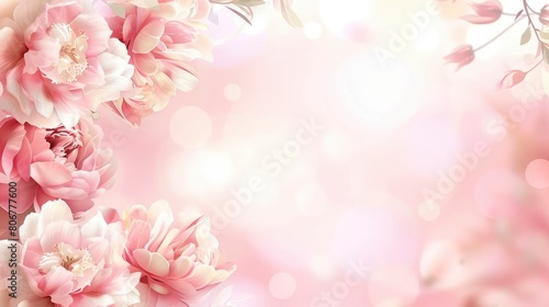 Beautiful Pastel Floral Border Blurred In The Background, Adding A Touch Of Elegance And Whimsy To Any Scene, Evoking Feelings Of Romance And Nostalgia, Cartoon Background